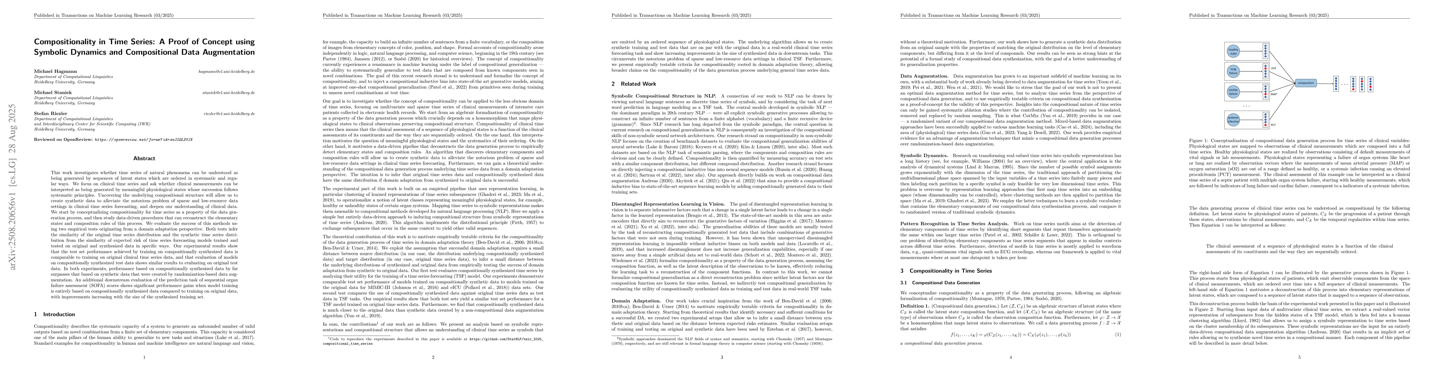 Thumbnail for Compositionality in Time Series: A Proof of Concept using Symbolic
  Dynamics and Compositional Data Augmentation