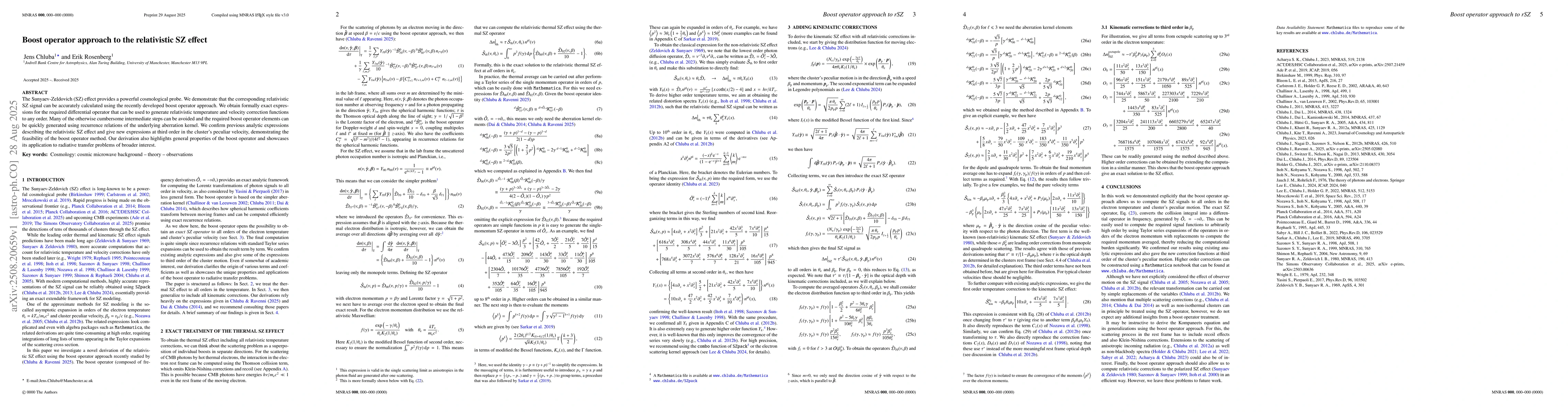Thumbnail for Boost operator approach to the relativistic SZ effect