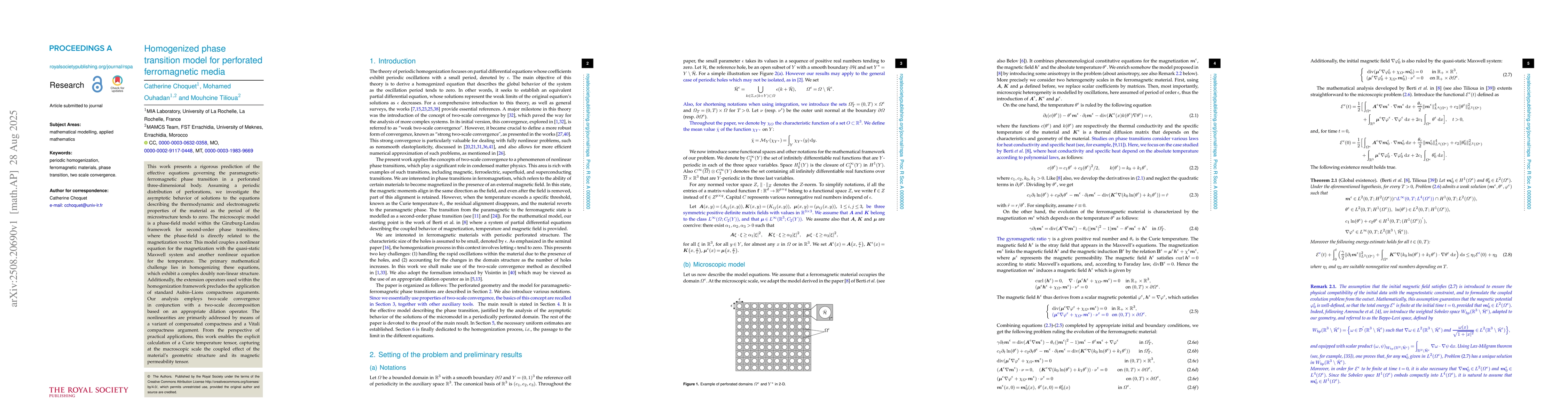 Thumbnail for Homogenized phase transition model for perforated ferromagnetic media