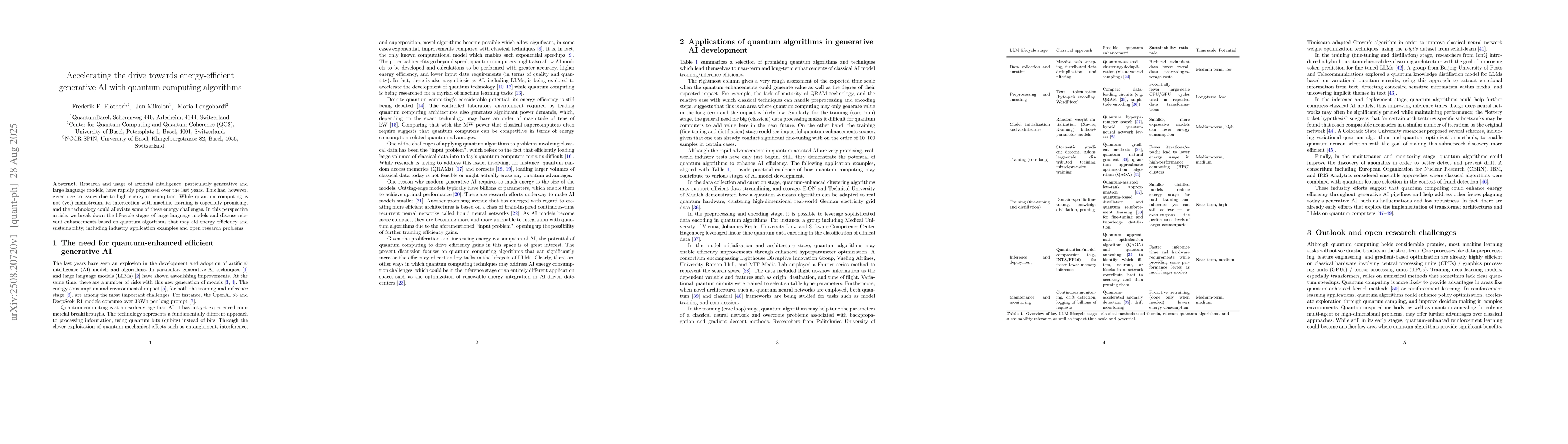 Thumbnail for Accelerating the drive towards energy-efficient generative AI with
  quantum computing algorithms