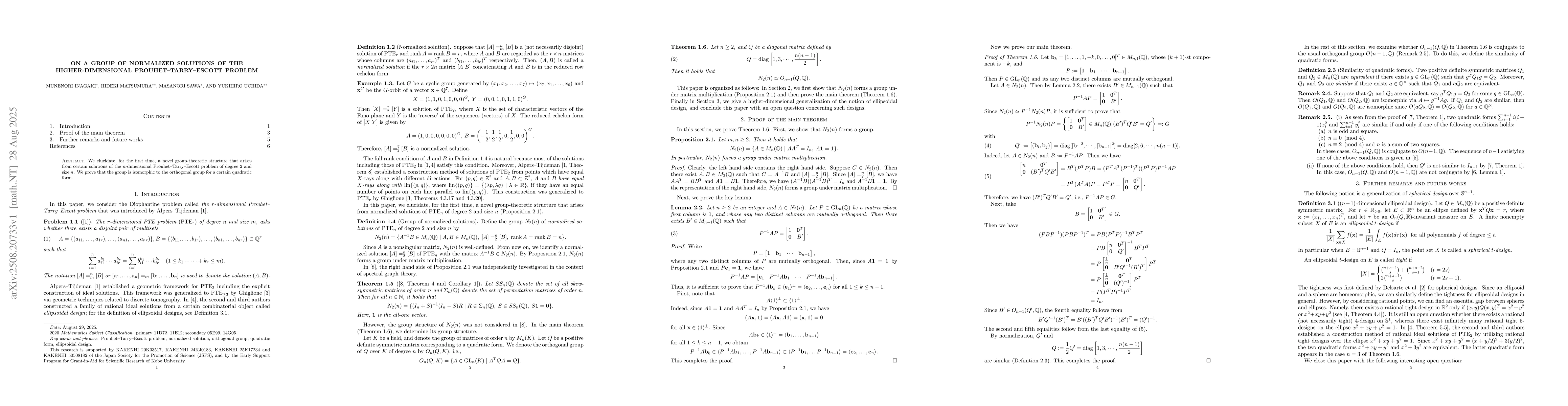 Thumbnail for On a group of normalized solutions of the higher-dimensional
  Prouhet--Tarry--Escott problem