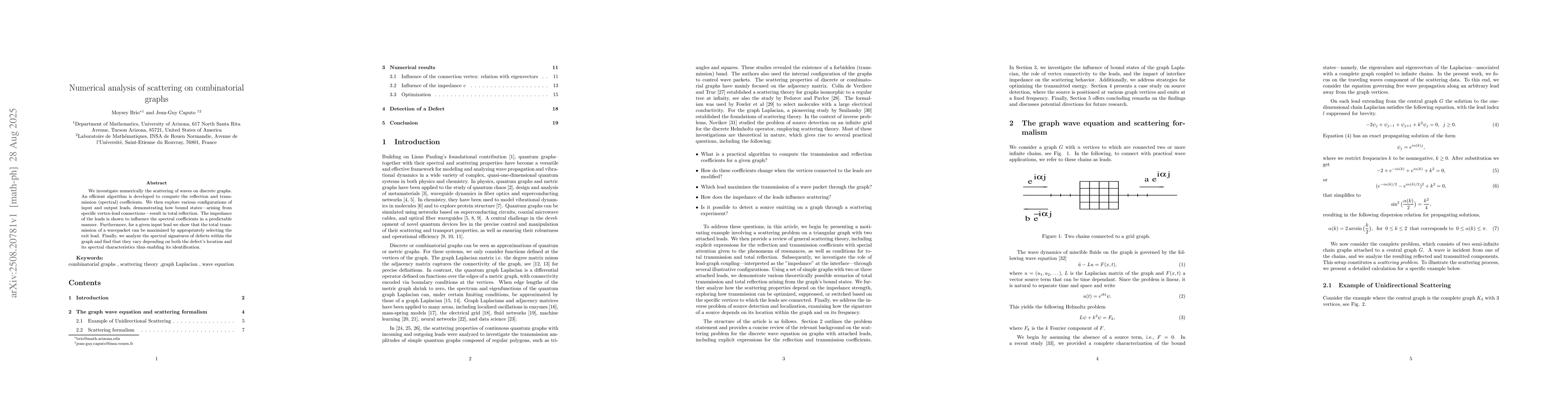 Thumbnail for Numerical analysis of scattering on combinatorial graphs
