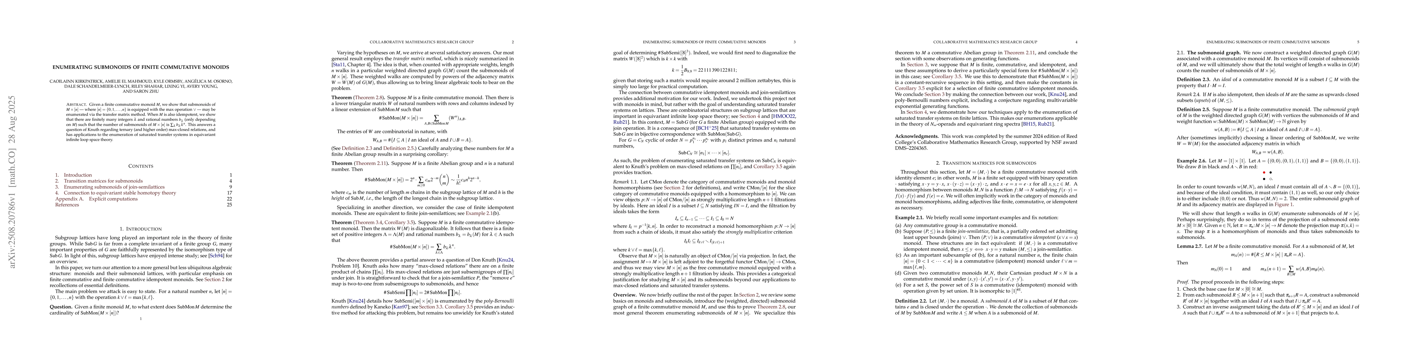 Thumbnail for Enumerating submonoids of finite commutative monoids