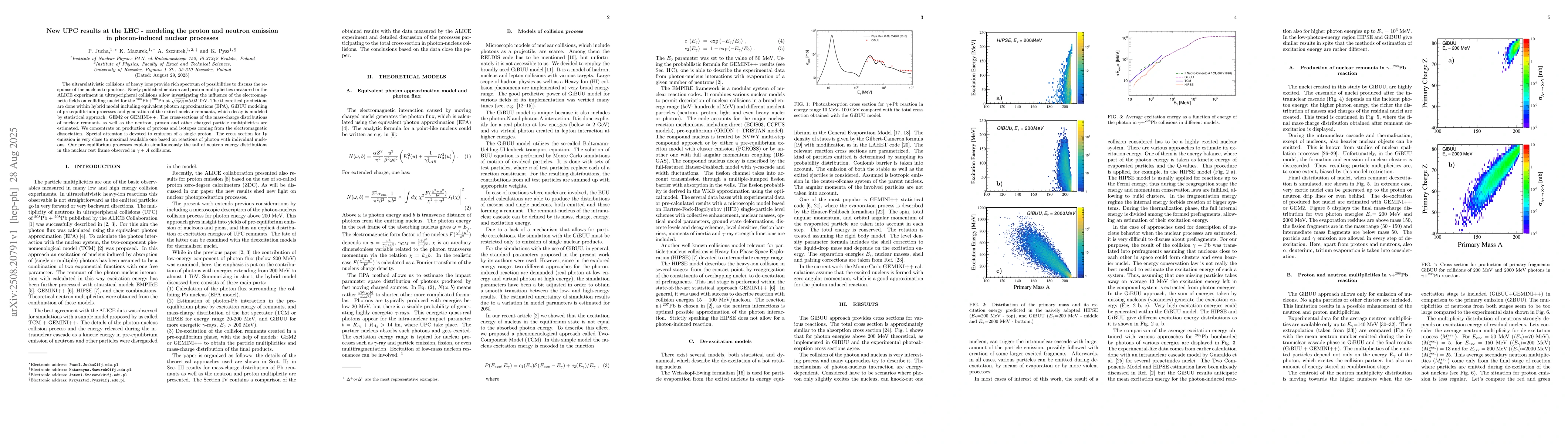 Thumbnail for New UPC results at the LHC - modeling the proton and neutron emission in
  photon-induced nuclear processes