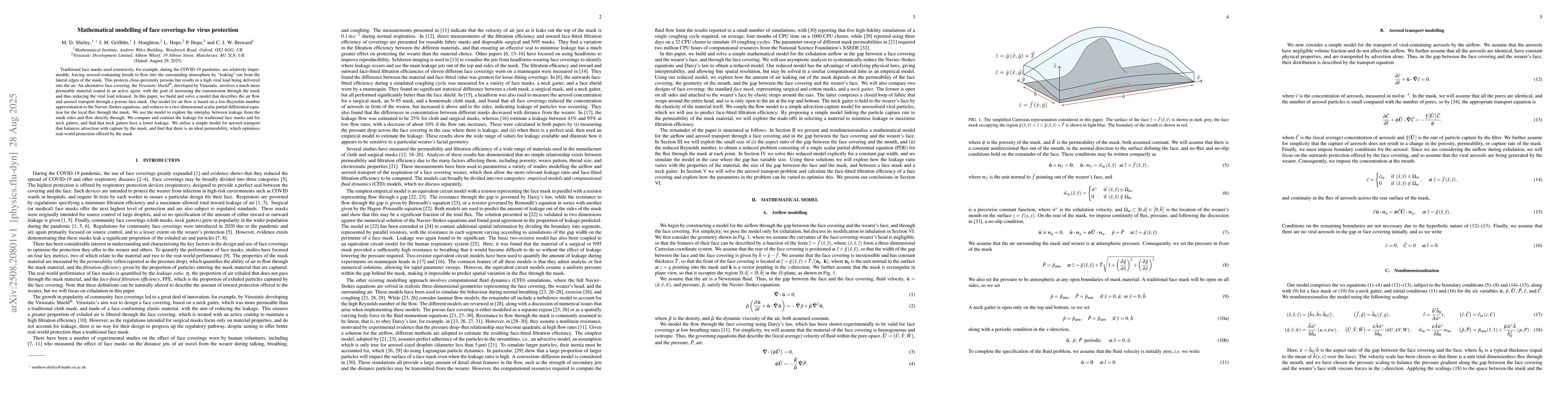 Thumbnail for Mathematical Modelling of Face Coverings for Virus Protection