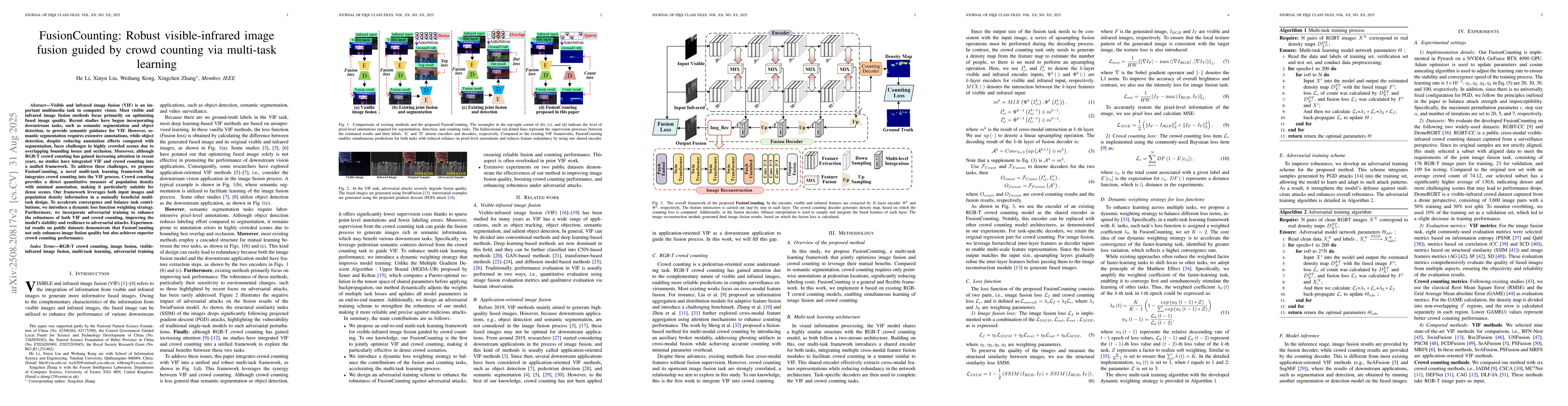 Thumbnail for FusionCounting: Robust visible-infrared image fusion guided by crowd
  counting via multi-task learning
