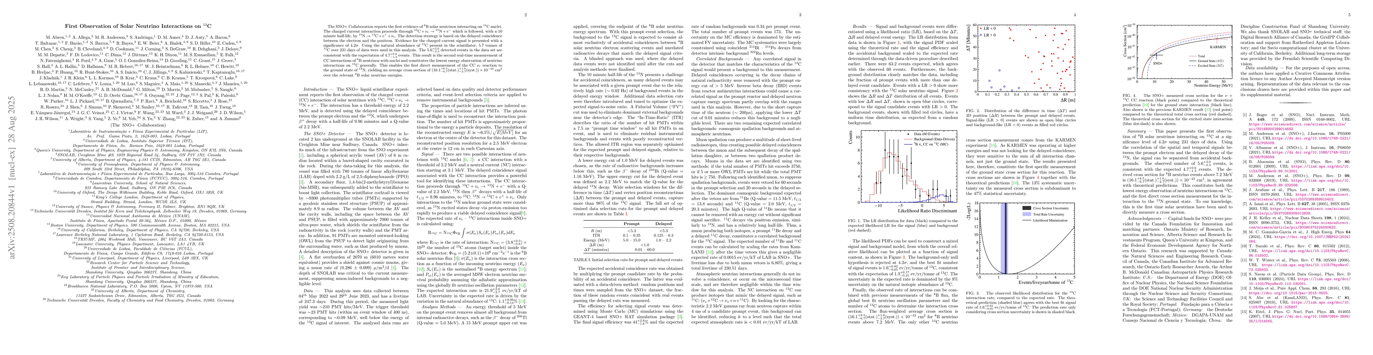Thumbnail for First Observation of Solar Neutrino Interactions on $^{13}$C