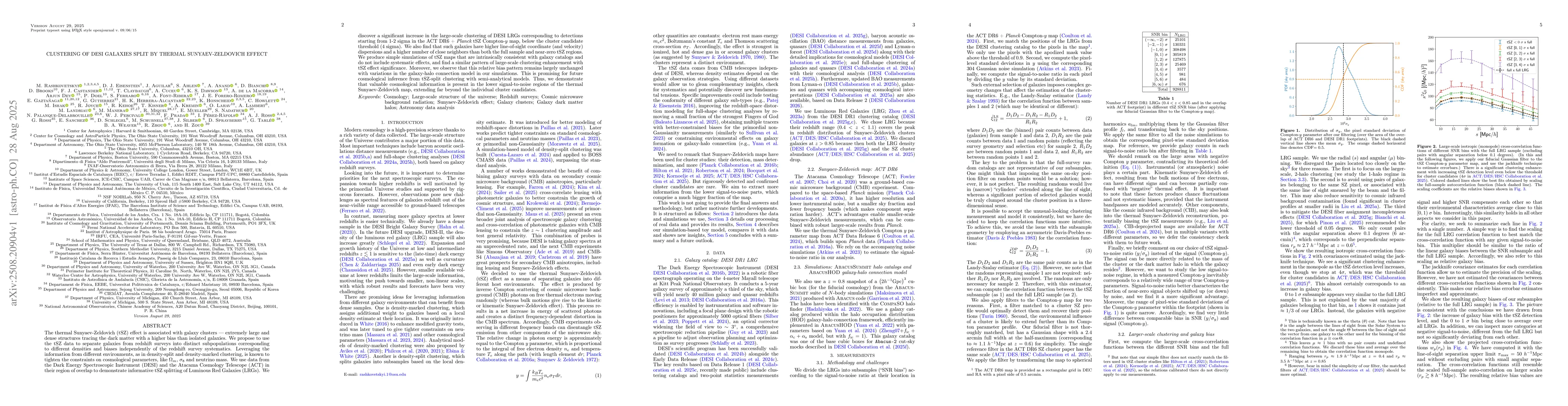 Thumbnail for Clustering of DESI galaxies split by thermal Sunyaev-Zeldovich effect