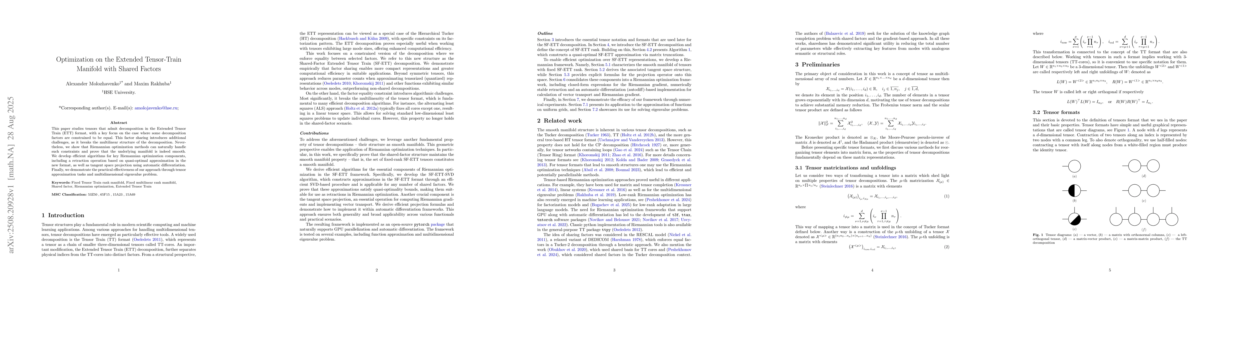 Thumbnail for Optimization on the Extended Tensor-Train Manifold with Shared Factors