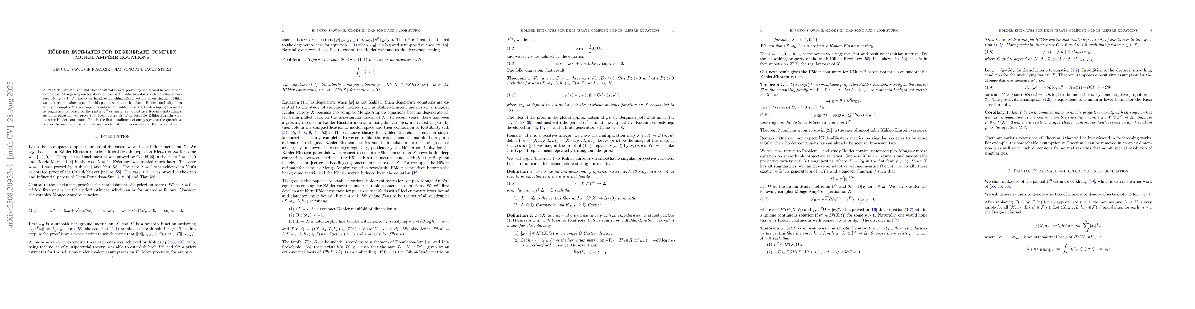 Thumbnail for Hölder estimates for degenerate complex Monge-Ampère equations