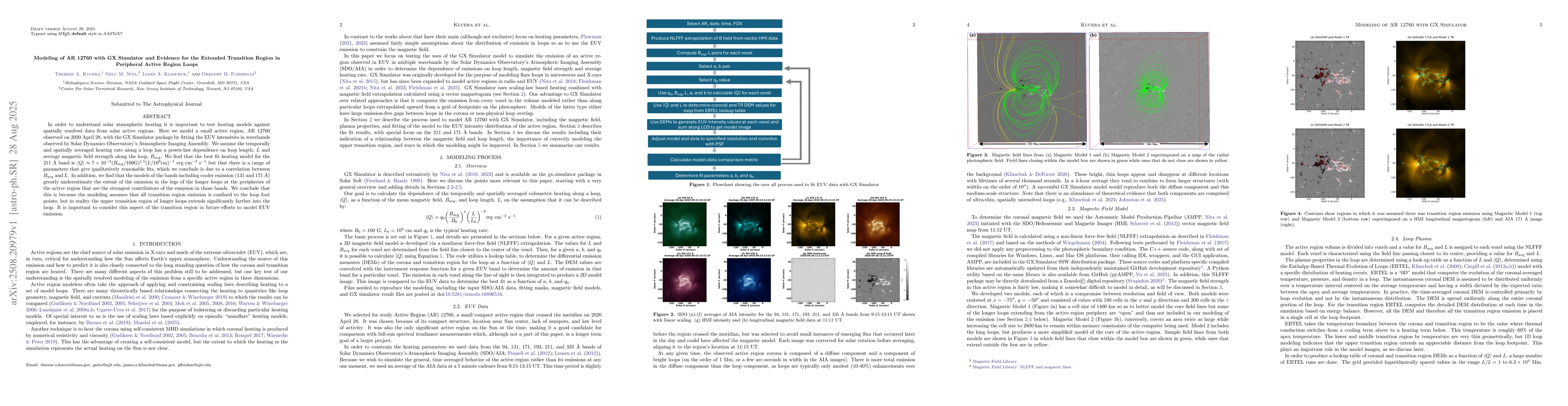 Thumbnail for Modeling of AR 12760 with GX Simulator and Evidence for the Extended
  Transition Region in Peripheral Active Region Loops