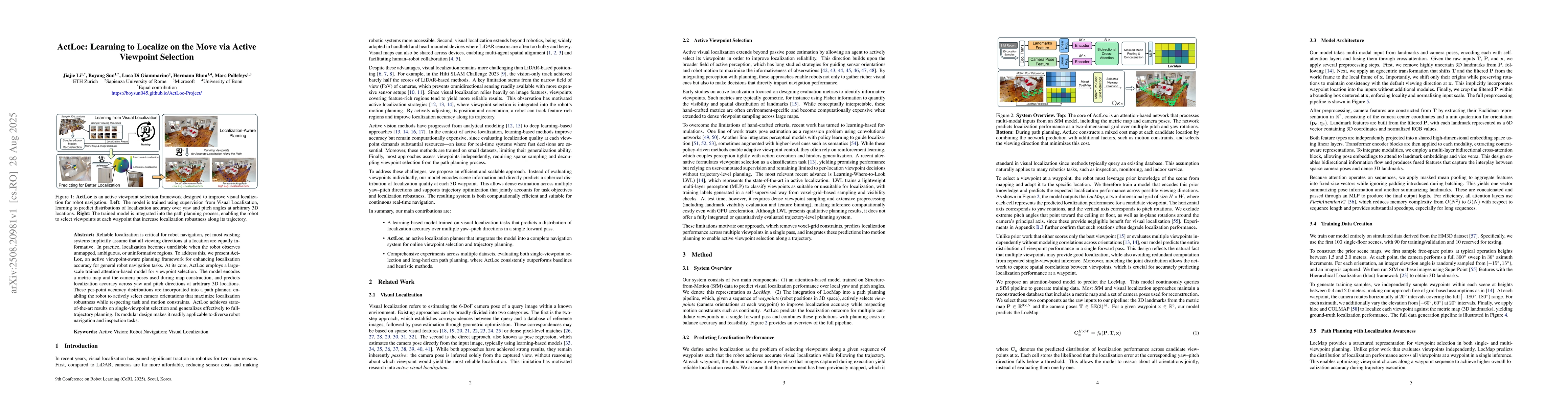 Thumbnail for ActLoc: Learning to Localize on the Move via Active Viewpoint Selection