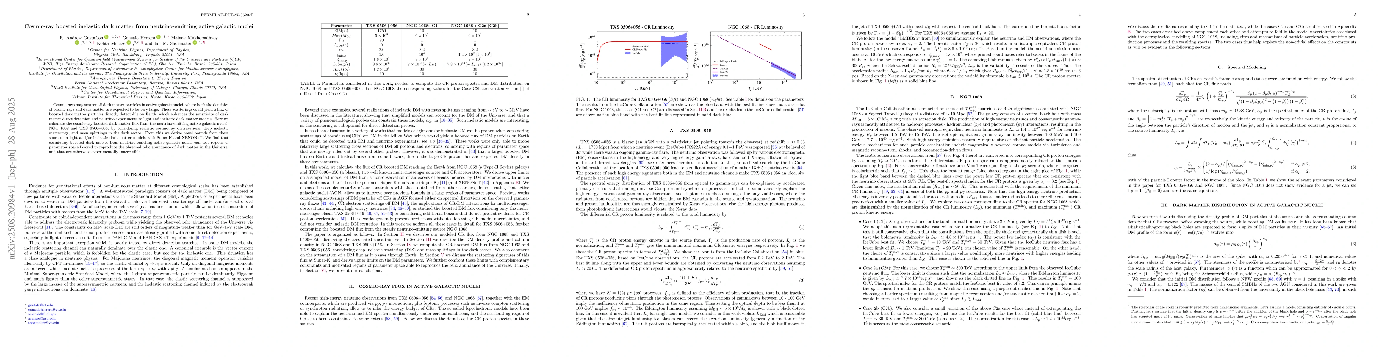 Thumbnail for Cosmic-ray boosted inelastic dark matter from neutrino-emitting active
  galactic nuclei