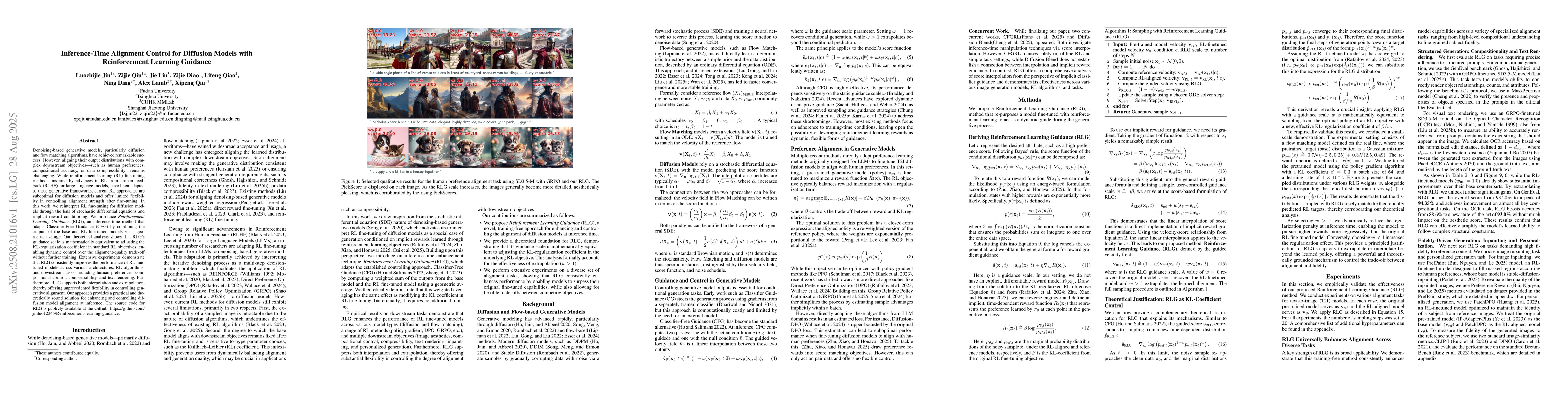 Thumbnail for Inference-Time Alignment Control for Diffusion Models with Reinforcement
  Learning Guidance