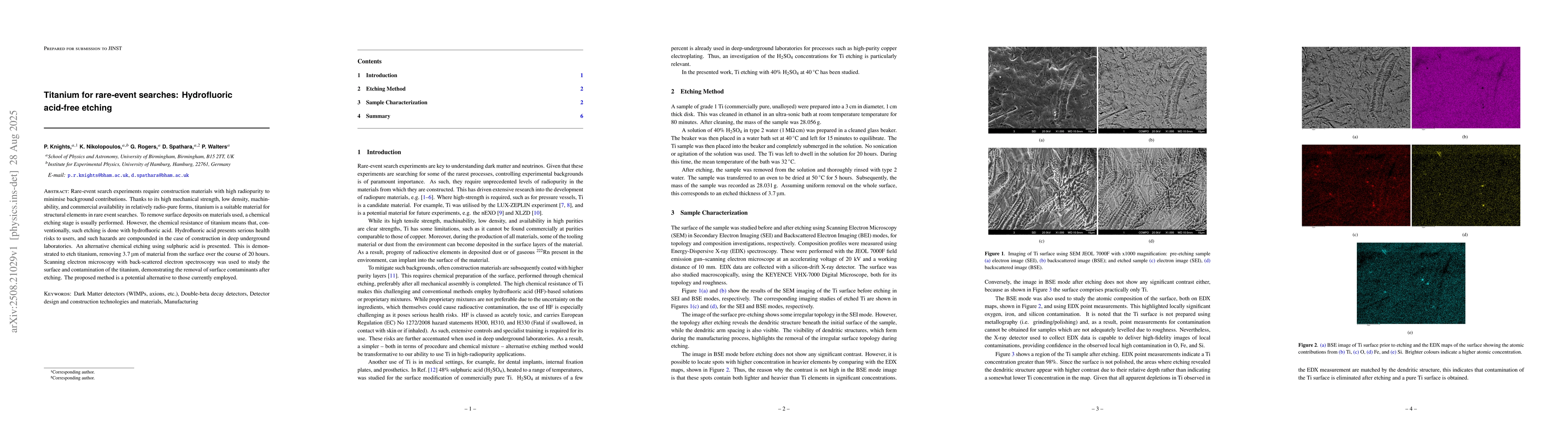 Thumbnail for Titanium for rare-event searches: Hydrofluoric acid-free etching