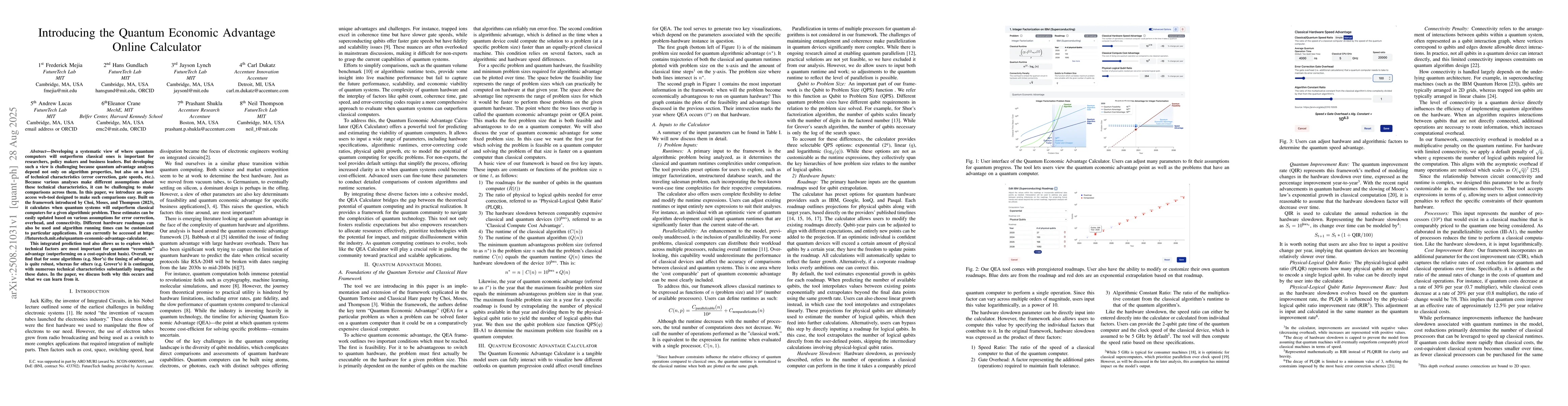 Thumbnail for Introducing the Quantum Economic Advantage Online Calculator