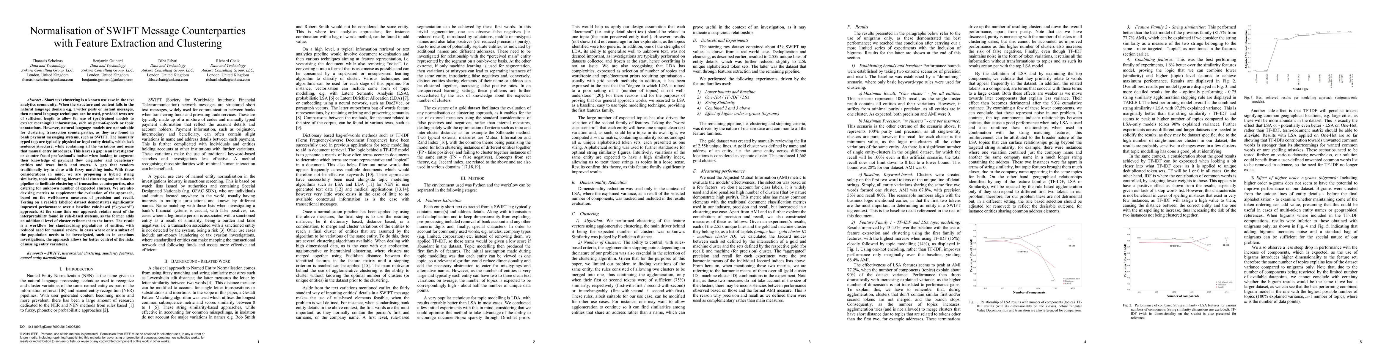 Thumbnail for Normalisation of SWIFT Message Counterparties with Feature Extraction
  and Clustering