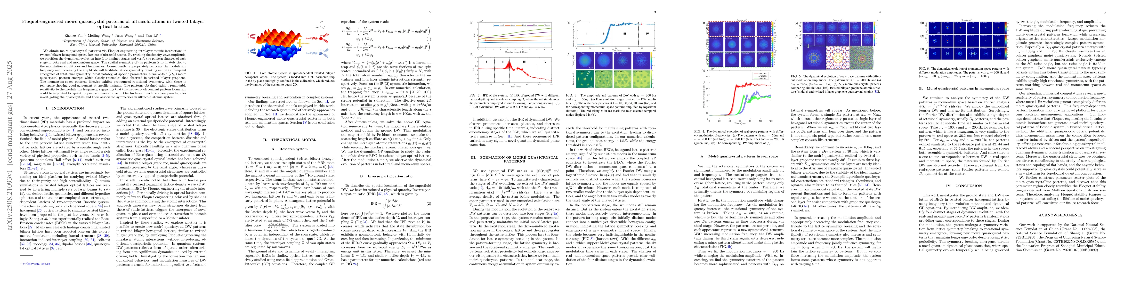Thumbnail for Floquet-engineered moire quasicrystal patterns of ultracold atoms in
  twisted bilayer optical lattices