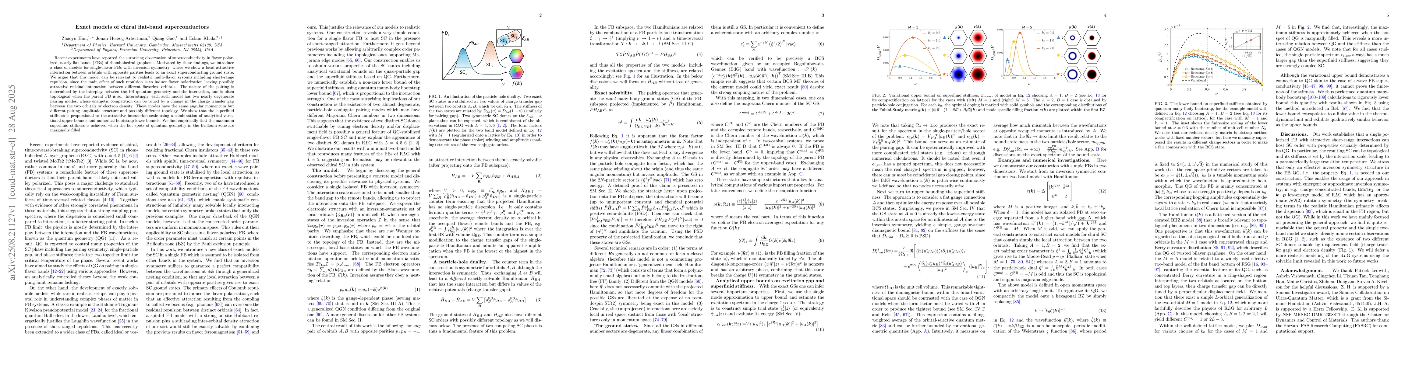 Thumbnail for Exact models of chiral flat-band superconductors