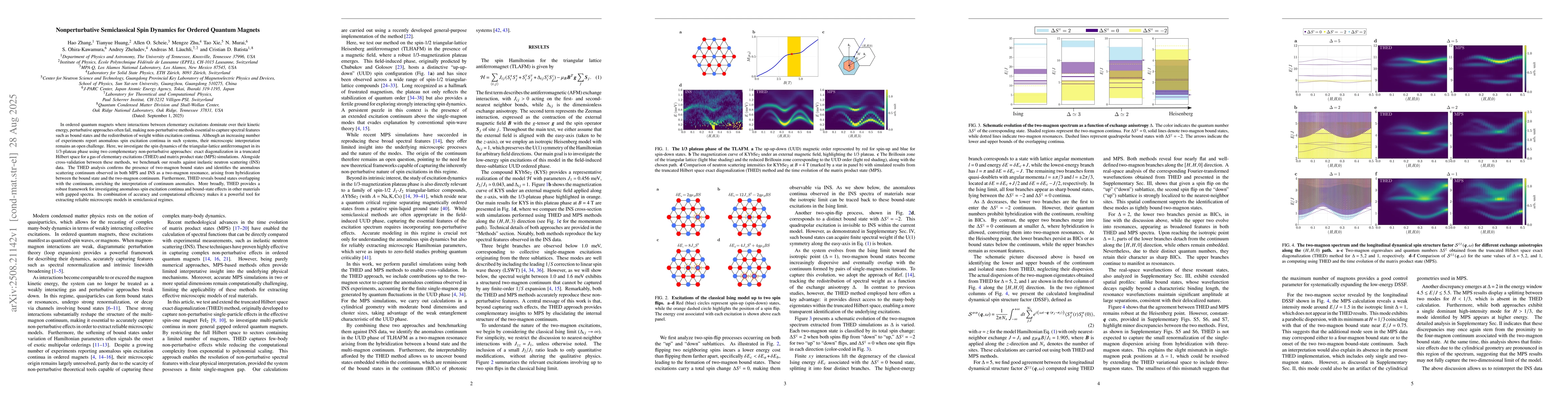 Thumbnail for Nonperturbative Semiclassical Spin Dynamics for Ordered Quantum Magnets
