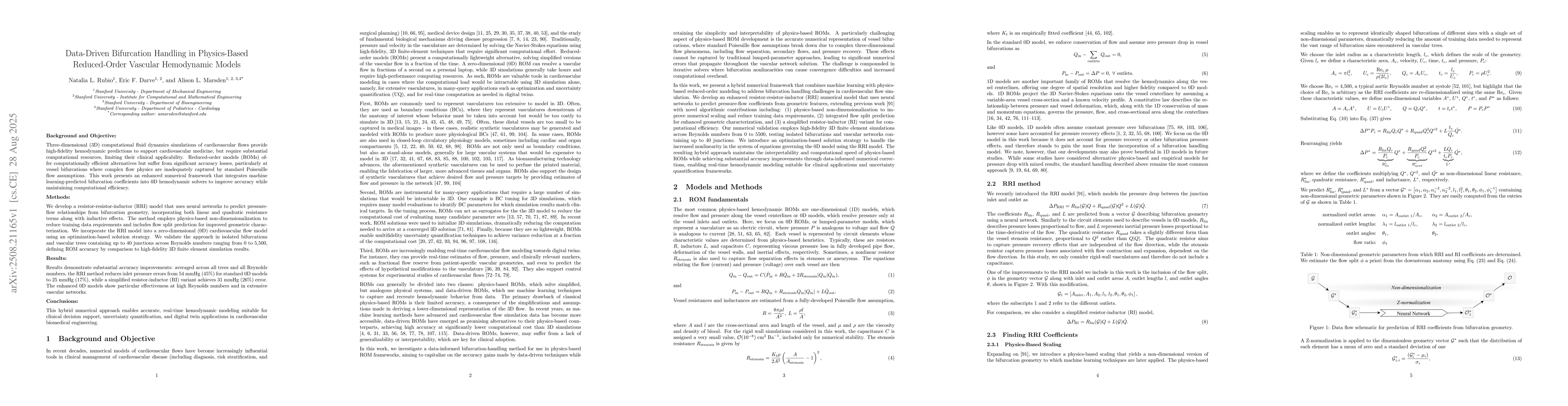 Thumbnail for Data-Driven Bifurcation Handling in Physics-Based Reduced-Order Vascular
  Hemodynamic Models