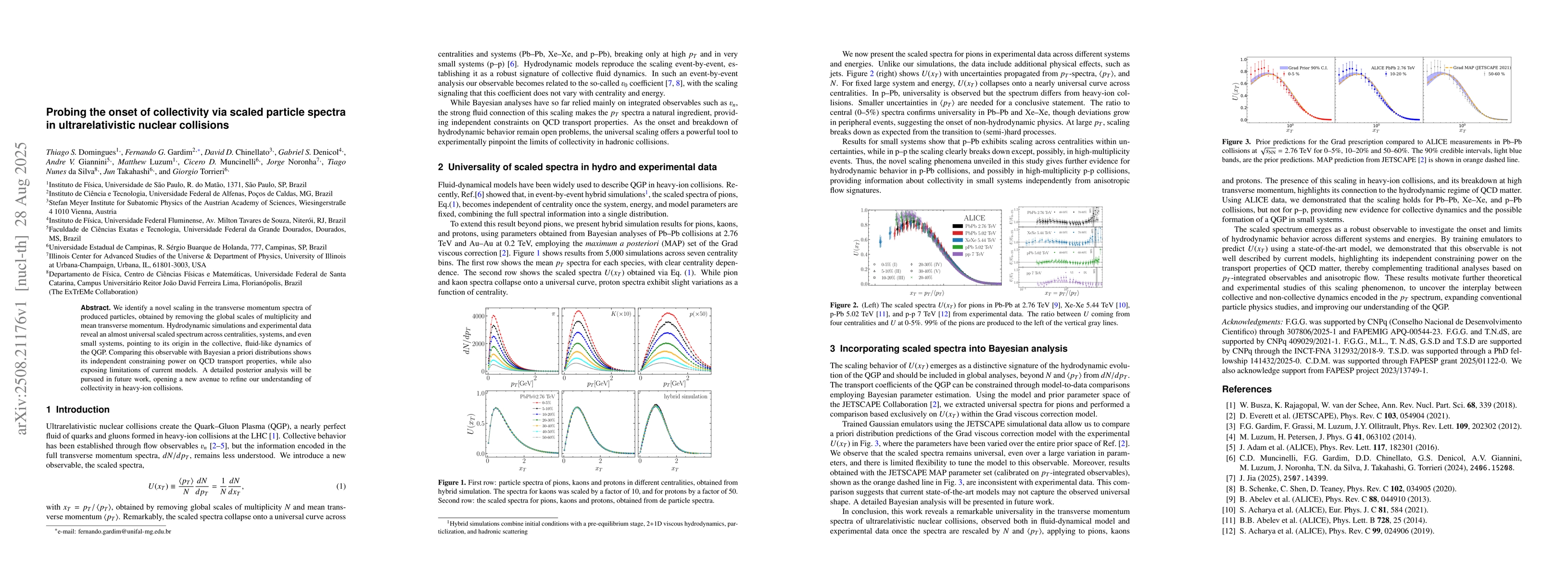 Thumbnail for Probing the onset of collectivity via scaled particle spectra in
  ultrarelativistic nuclear collisions