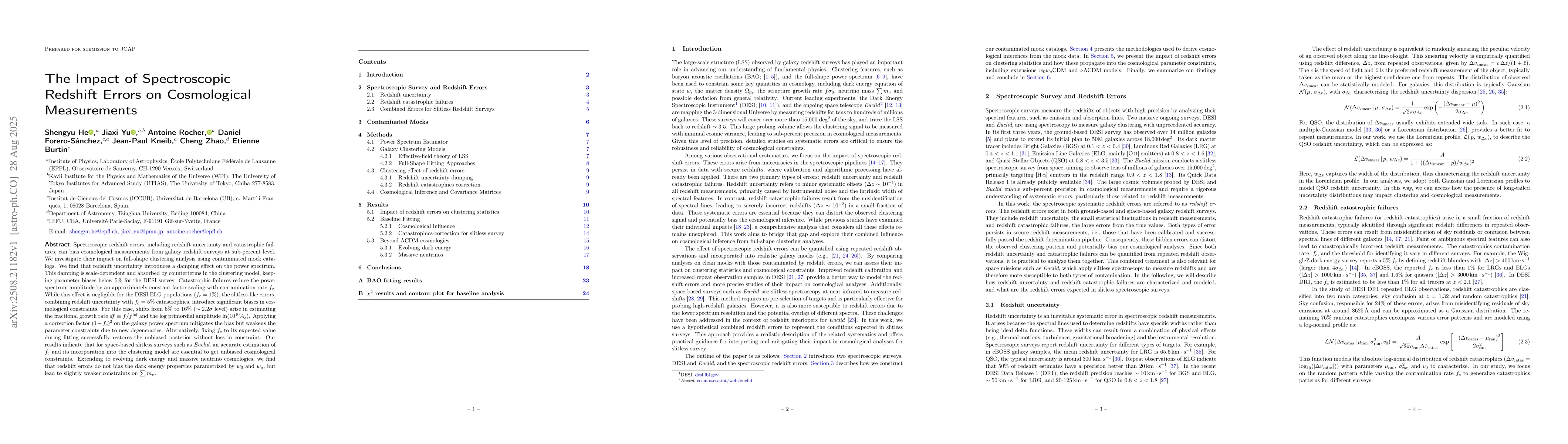 Thumbnail for The Impact of Spectroscopic Redshift Errors on Cosmological Measurements