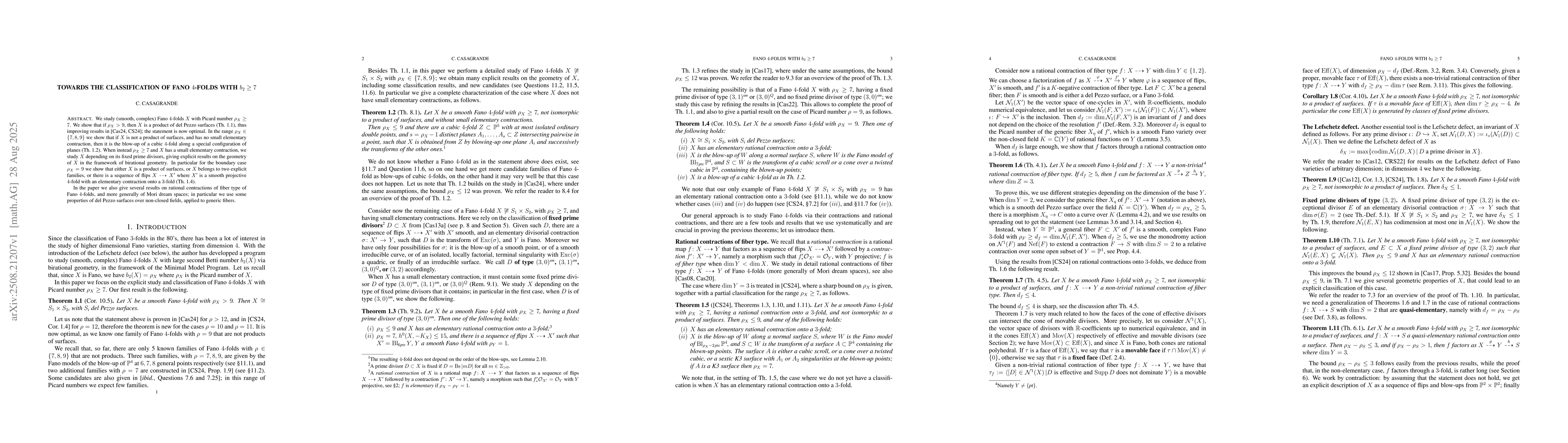 Thumbnail for Towards the classification of Fano 4-folds with $b_2\geq 7$
