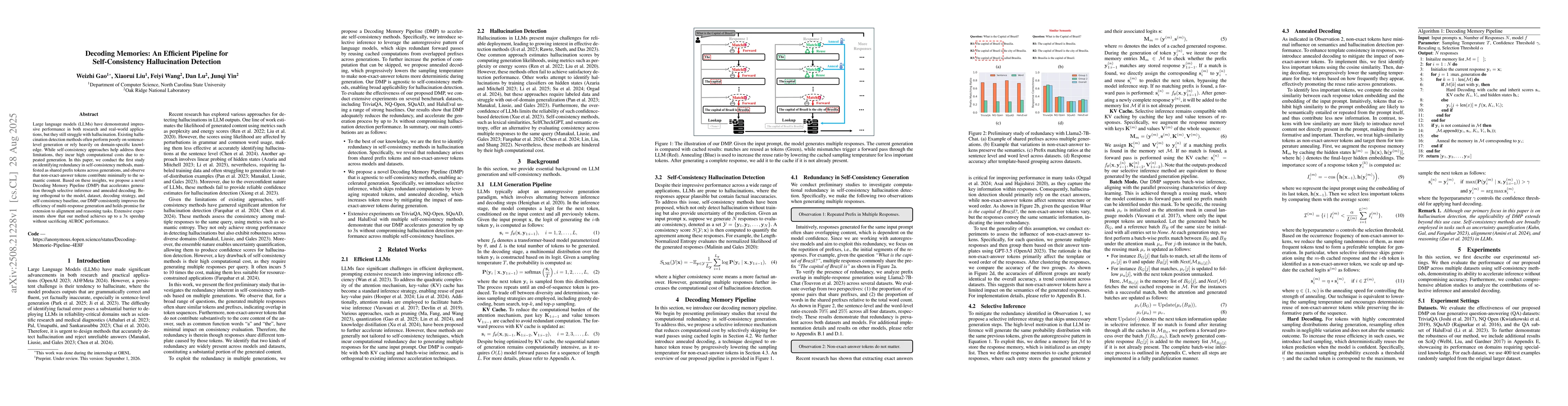 Thumbnail for Decoding Memories: An Efficient Pipeline for Self-Consistency
  Hallucination Detection