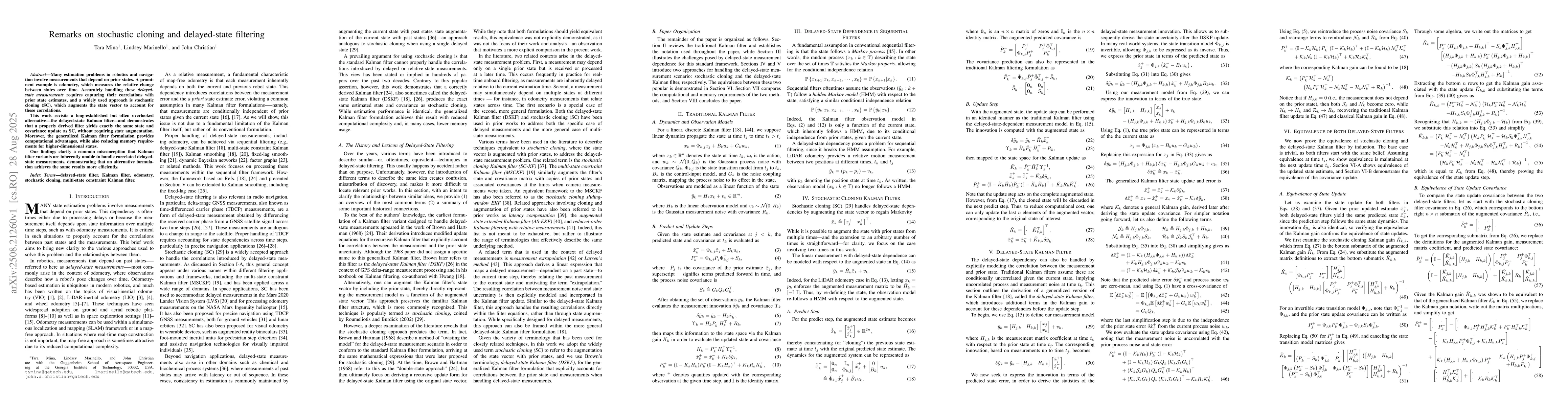 Thumbnail for Remarks on stochastic cloning and delayed-state filtering