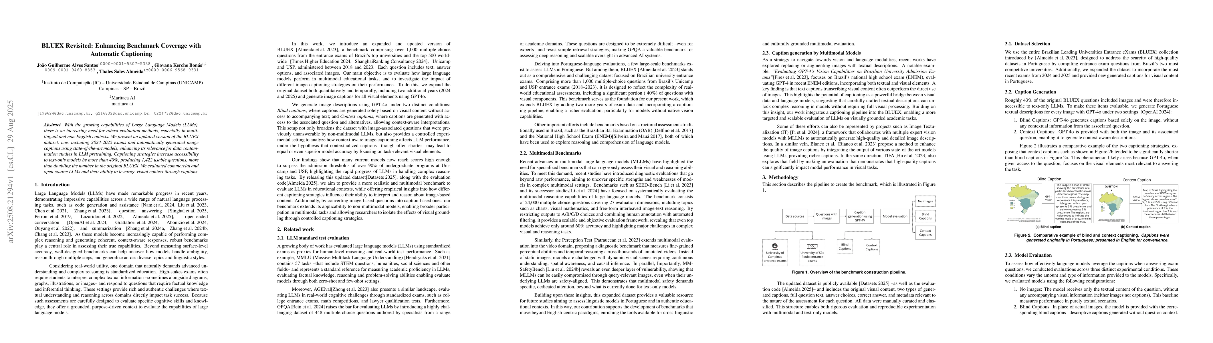 Thumbnail for BLUEX Revisited: Enhancing Benchmark Coverage with Automatic Captioning