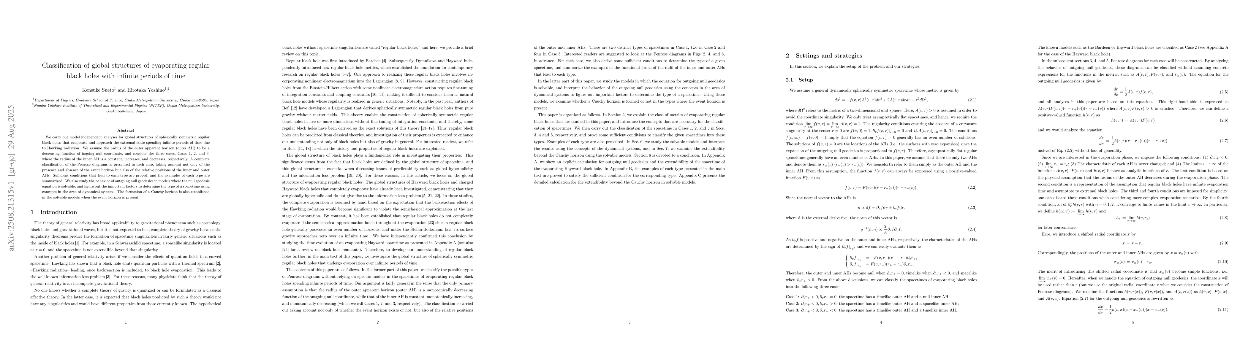 Thumbnail for Classification of global structures of evaporating regular black holes
  with infinite periods of time