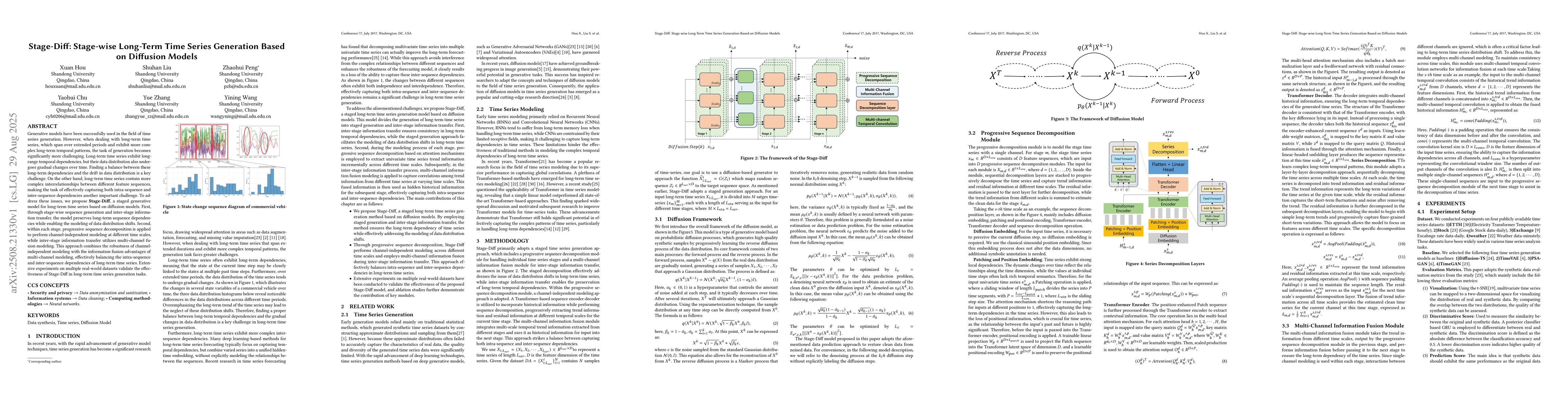 Thumbnail for Stage-Diff: Stage-wise Long-Term Time Series Generation Based on
  Diffusion Models