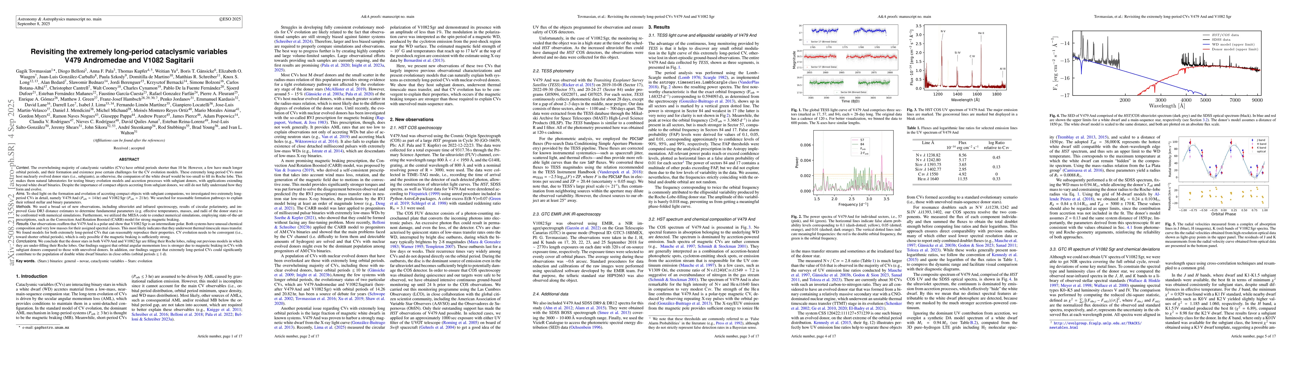 Thumbnail for Revisiting the extremely long-period cataclysmic variables V479
  Andromedae and V1082 Sagitarii