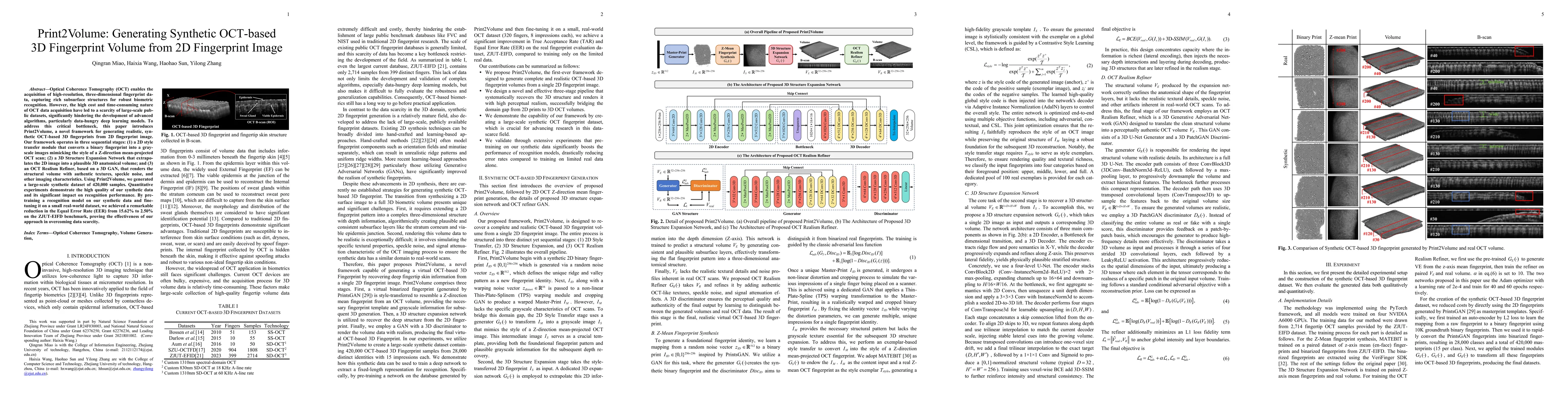 Thumbnail for Print2Volume: Generating Synthetic OCT-based 3D Fingerprint Volume from
  2D Fingerprint Image