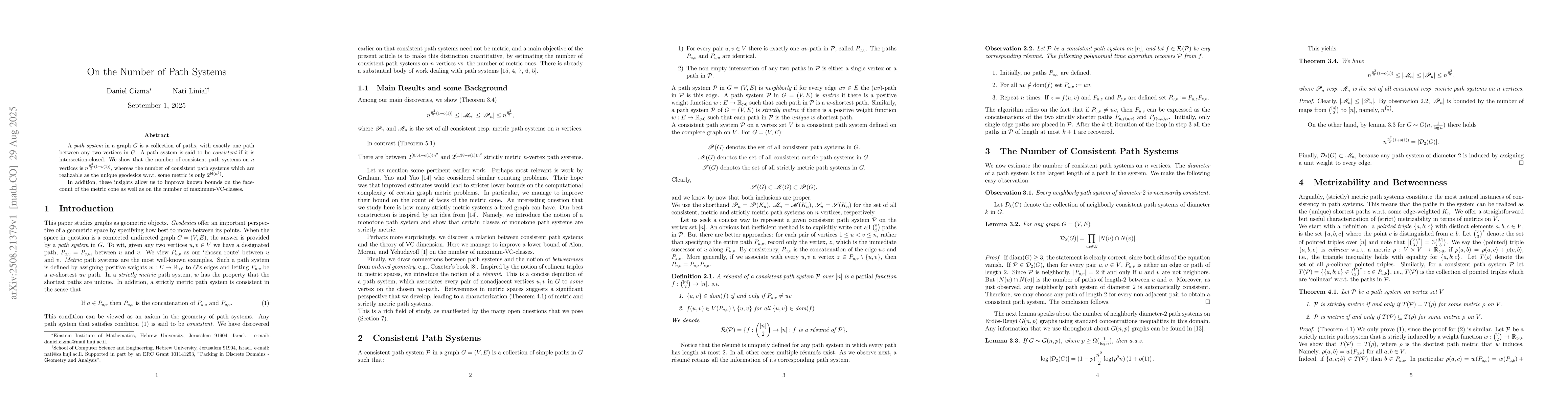 Thumbnail for On the Number of Path Systems
