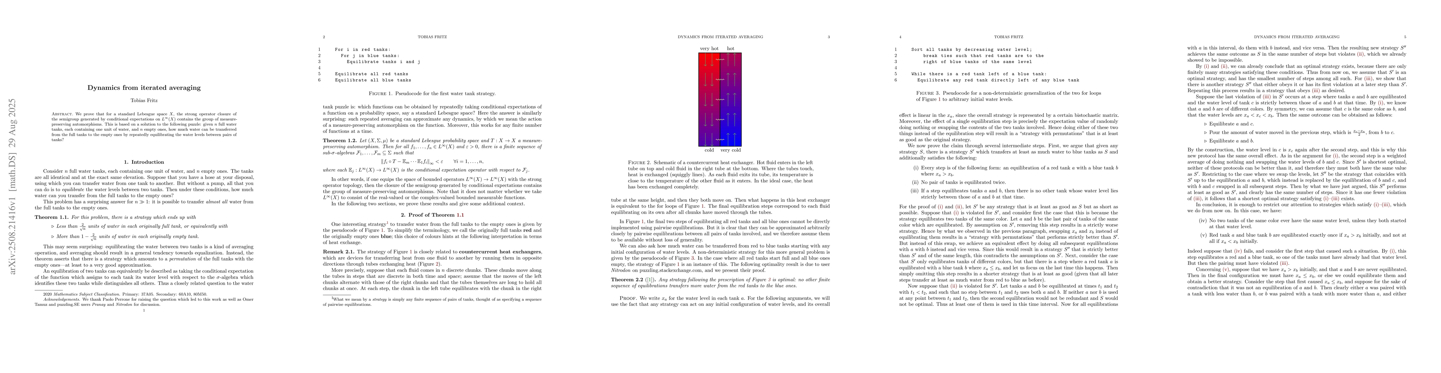 Thumbnail for Dynamics from iterated averaging
