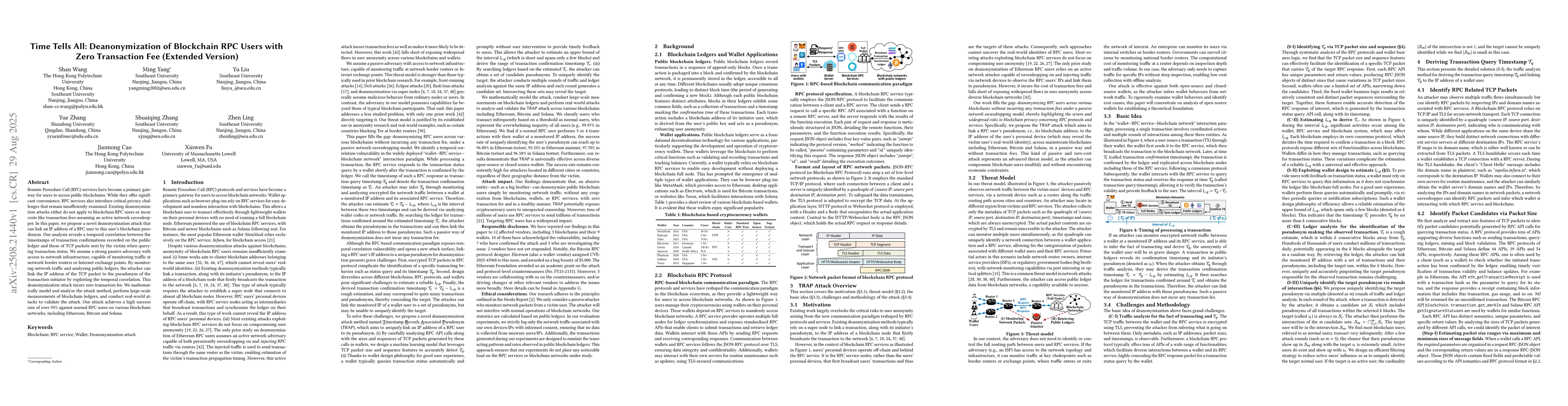 Thumbnail for Time Tells All: Deanonymization of Blockchain RPC Users with Zero
  Transaction Fee (Extended Version)