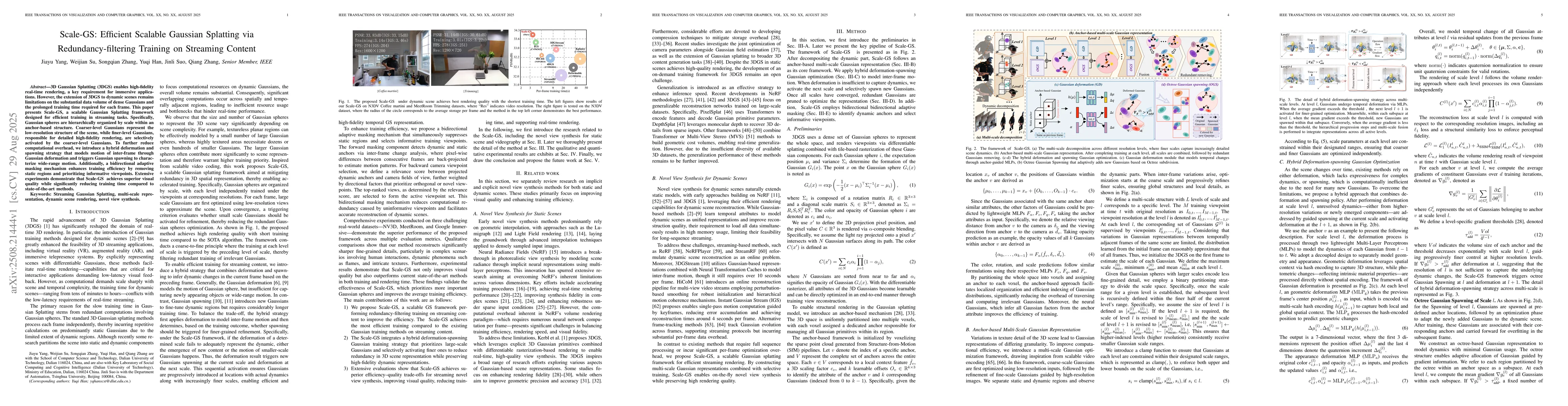 Thumbnail for Scale-GS: Efficient Scalable Gaussian Splatting via Redundancy-filtering
  Training on Streaming Content