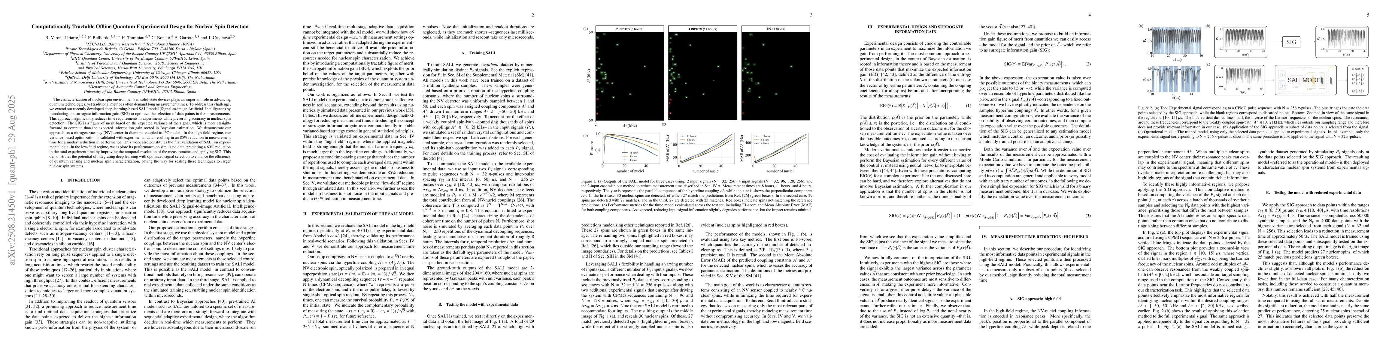 Thumbnail for Computationally Tractable Offline Quantum Experimental Design for
  Nuclear Spin Detection