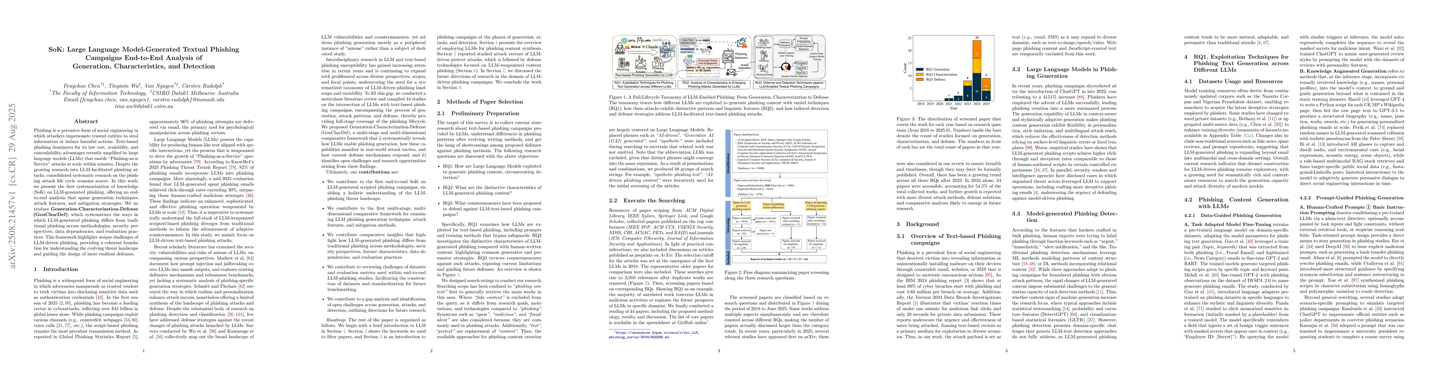 Thumbnail for SoK: Large Language Model-Generated Textual Phishing Campaigns
  End-to-End Analysis of Generation, Characteristics, and Detection
