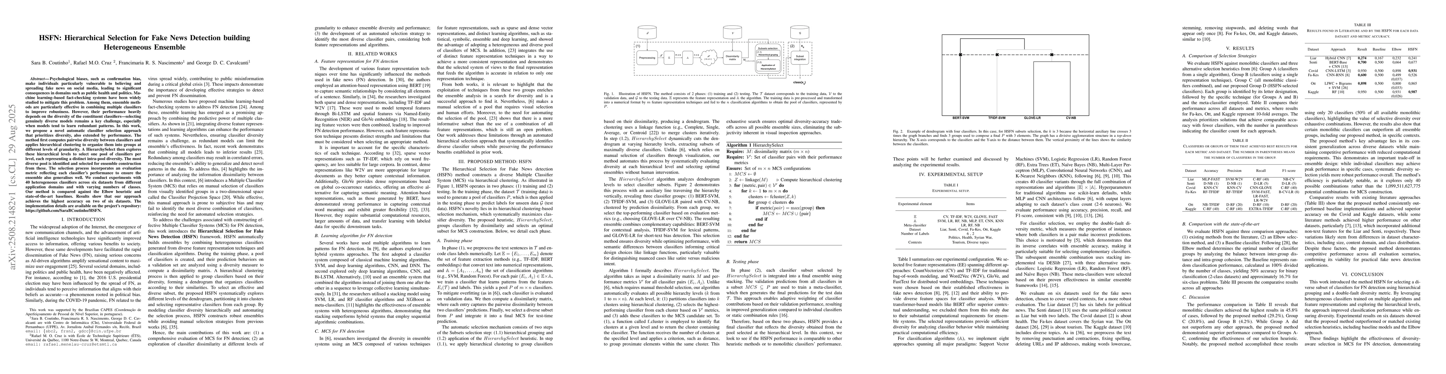 Thumbnail for HSFN: Hierarchical Selection for Fake News Detection building
  Heterogeneous Ensemble