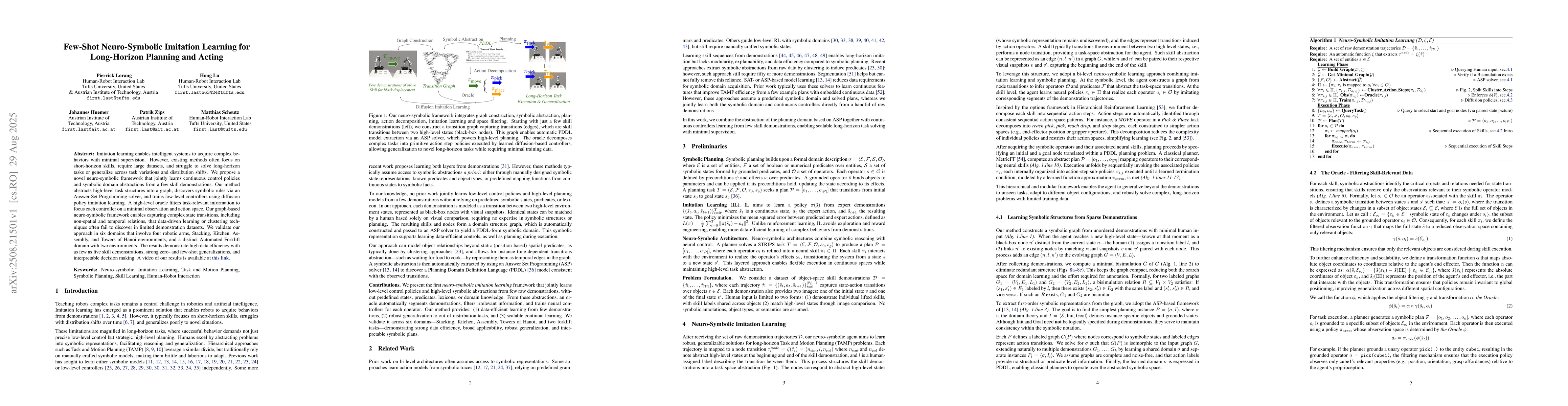Thumbnail for Few-Shot Neuro-Symbolic Imitation Learning for Long-Horizon Planning and
  Acting
