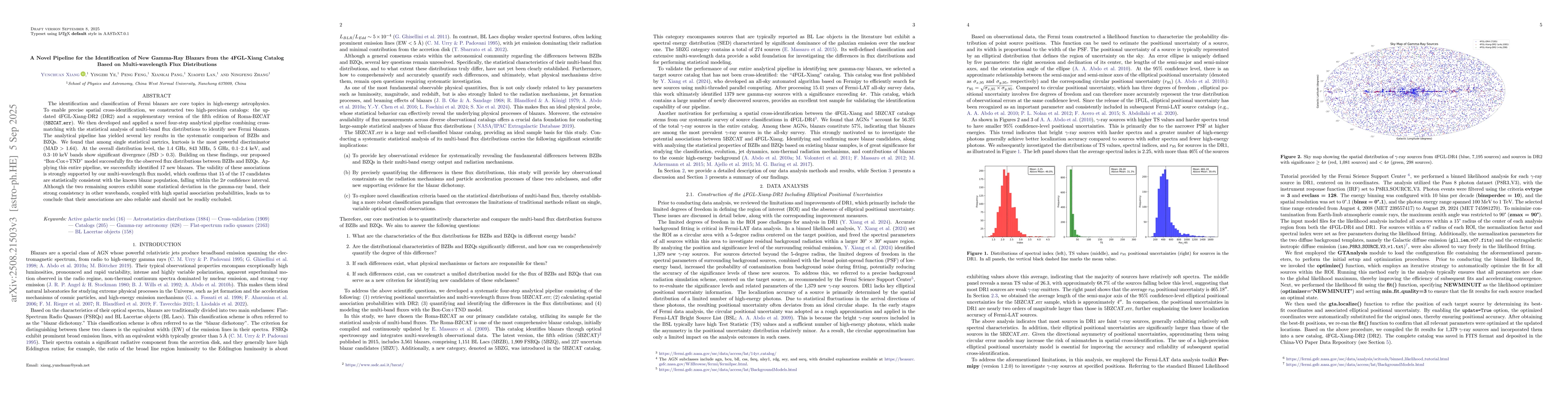 Thumbnail for A Novel Pipeline for the Identification of New Gamma-Ray Blazars from
  the 4FGL-Xiang Catalog Based on Multi-wavelength Flux Distributions
