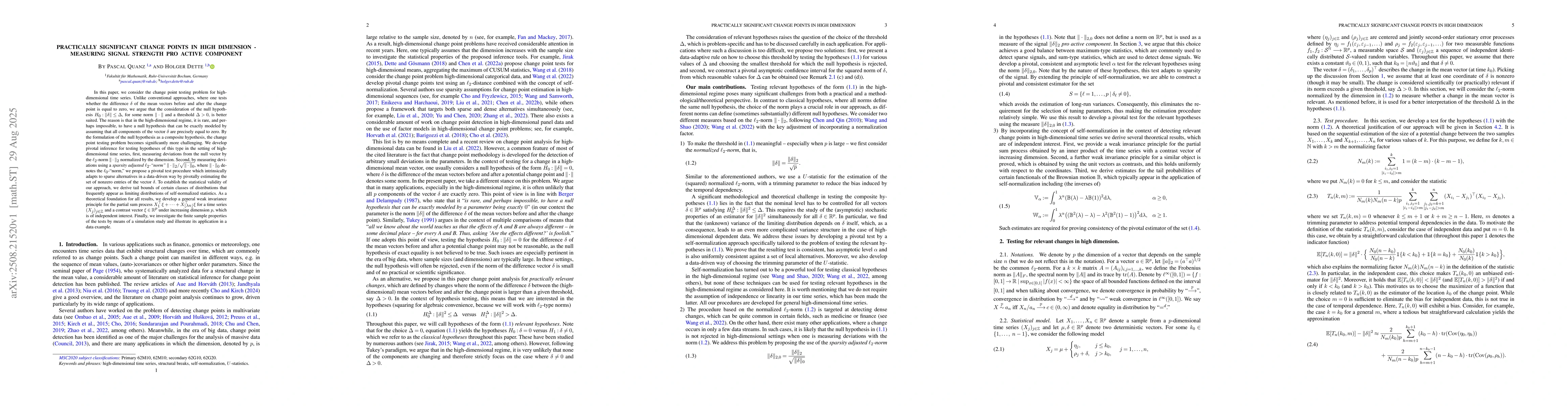 Thumbnail for Practically significant change points in high dimension -- measuring
  signal strength pro active component