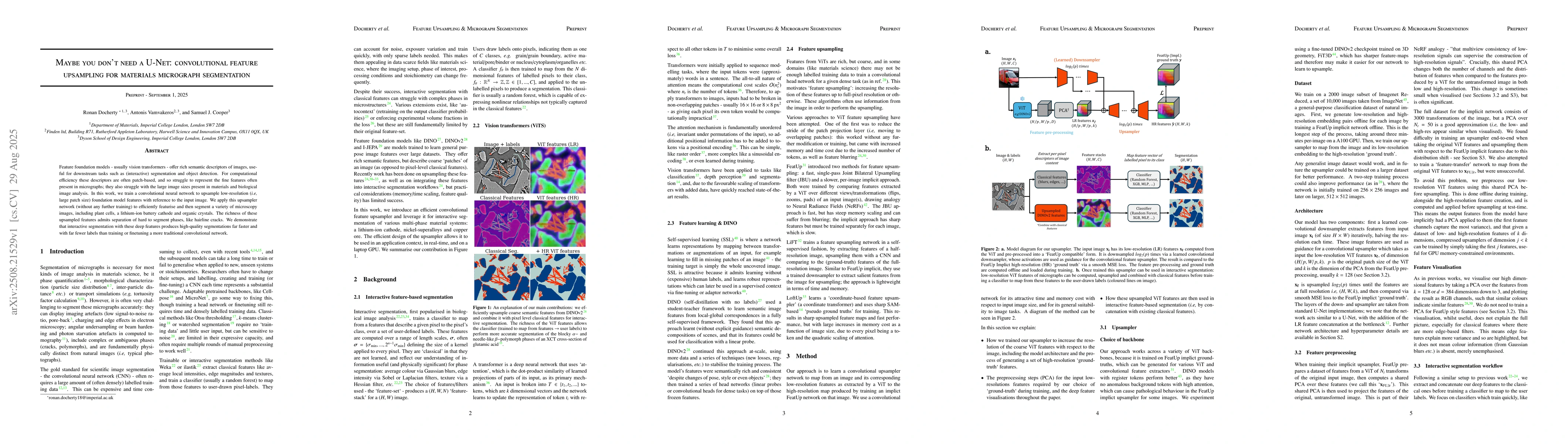 Thumbnail for Maybe you don't need a U-Net: convolutional feature upsampling for
  materials micrograph segmentation