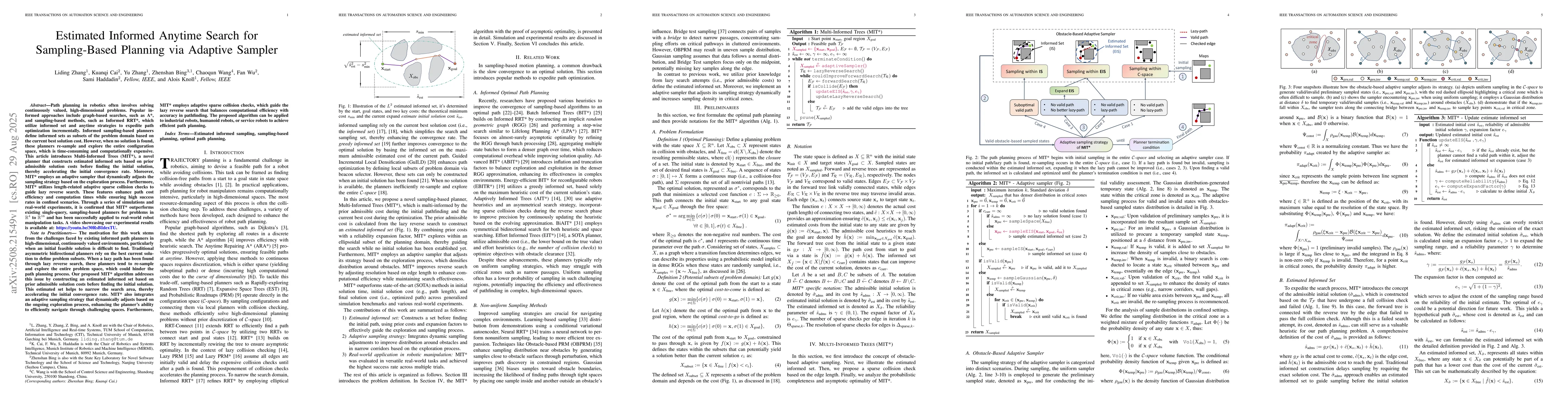 Thumbnail for Estimated Informed Anytime Search for Sampling-Based Planning via
  Adaptive Sampler