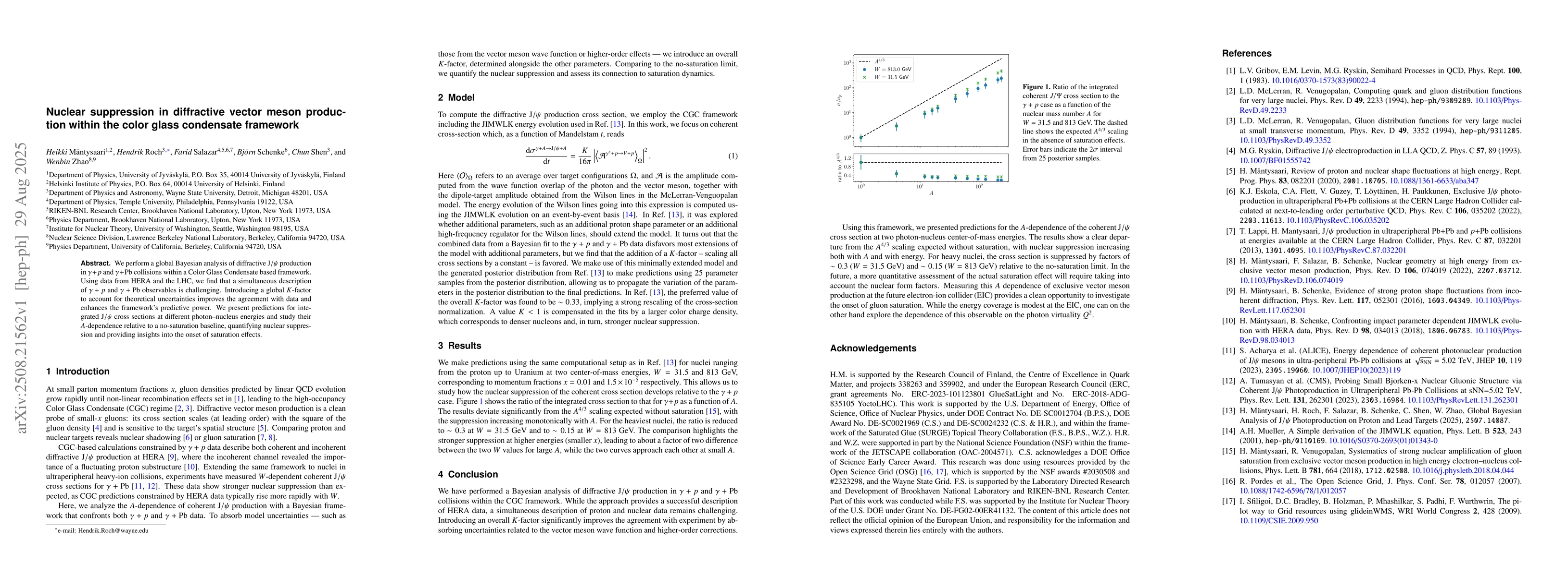 Thumbnail for Nuclear suppression in diffractive vector meson production within the
  color glass condensate framework