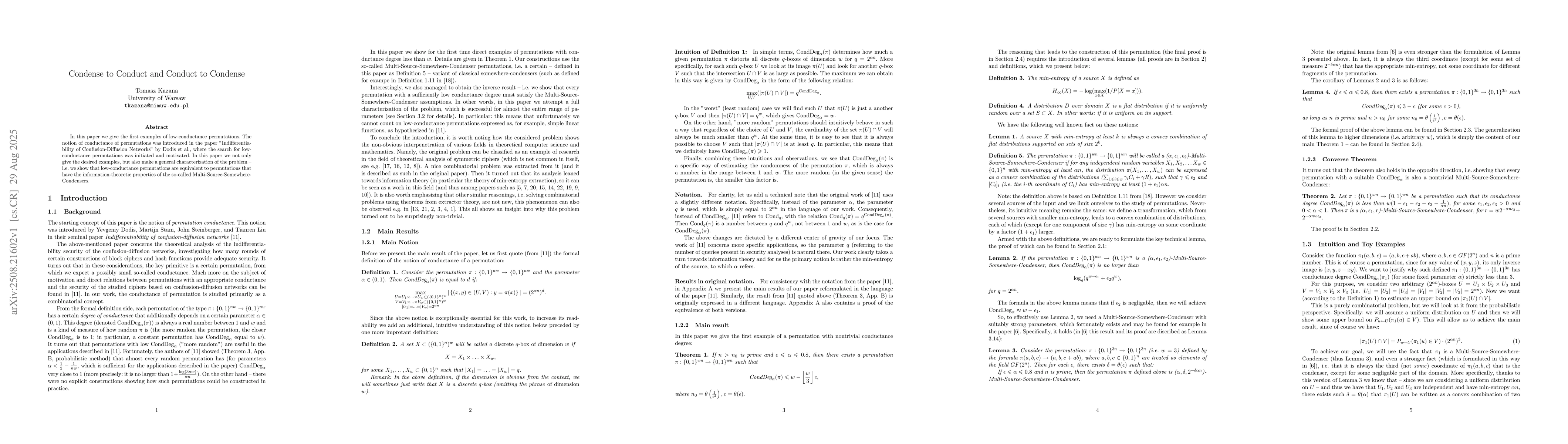 Thumbnail for Condense to Conduct and Conduct to Condense
