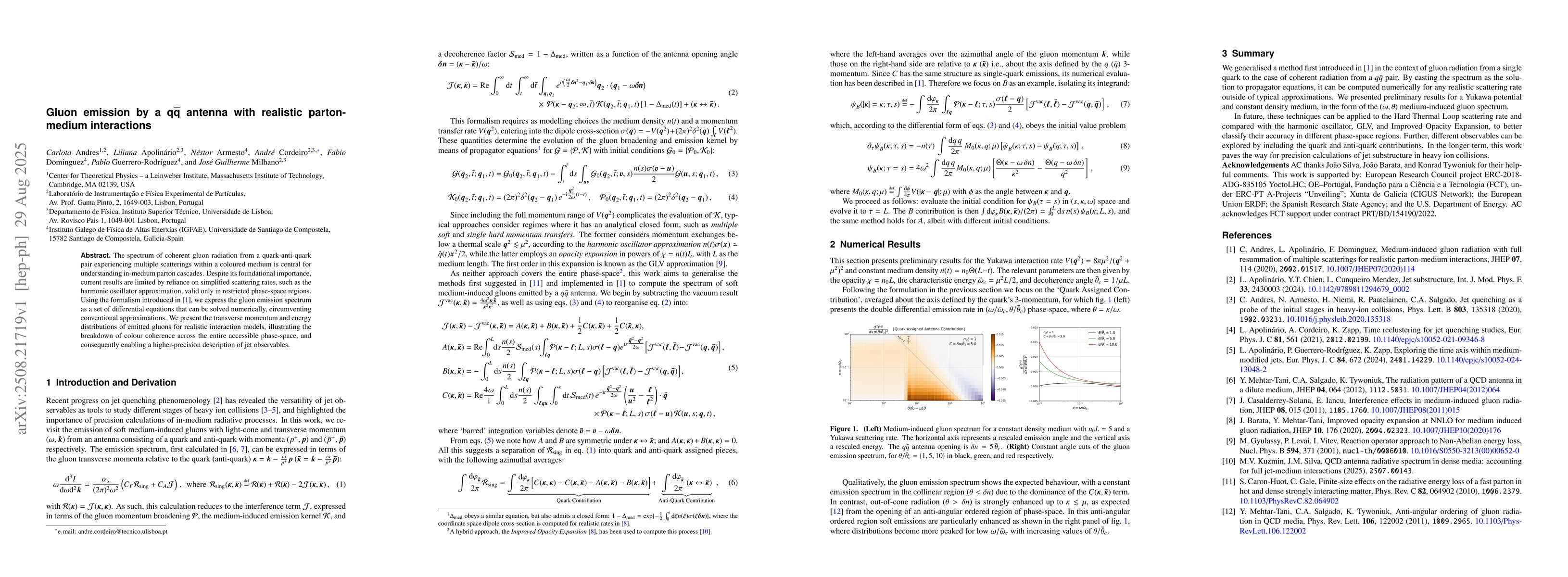 Thumbnail for Gluon emission by a $q\bar{q}$ antenna with realistic parton-medium
  interactions